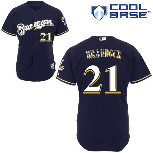Best Milwaukee Brewers 21 Zach Braddock Blue Cool Base MLB Jersey Baseball MLB Jerseys